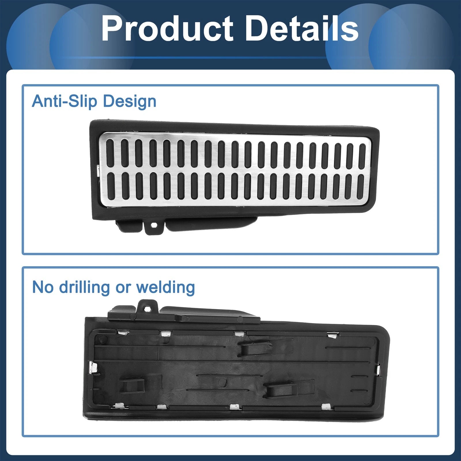1 Pc Footrest Pedal Cover for Volkswagen Jetta  Silver Tone