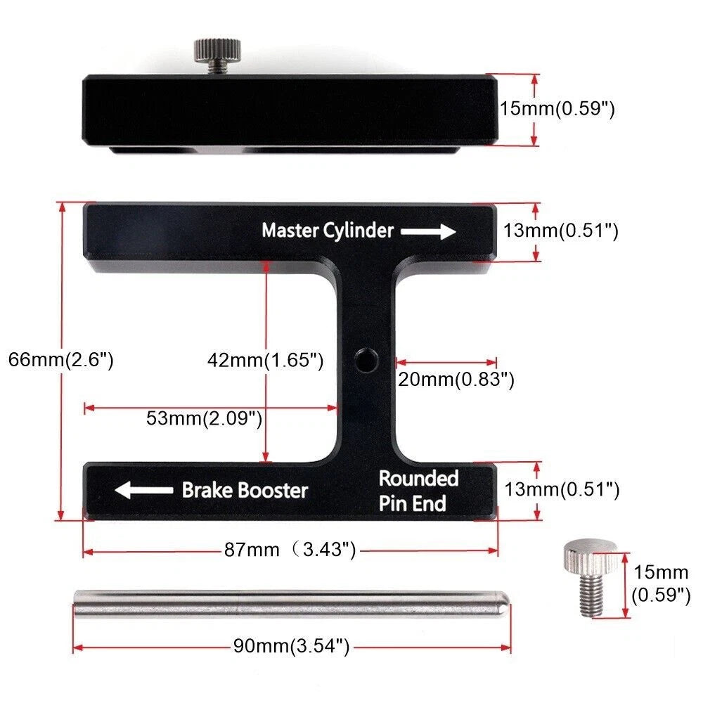 Master Cylinder Push Rod Length Gauge Tool for Brake Booster
