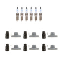 Set of 6 Platinum Spark Plugs & Coil Boot Kit for F-150 Mustang Taurus V6