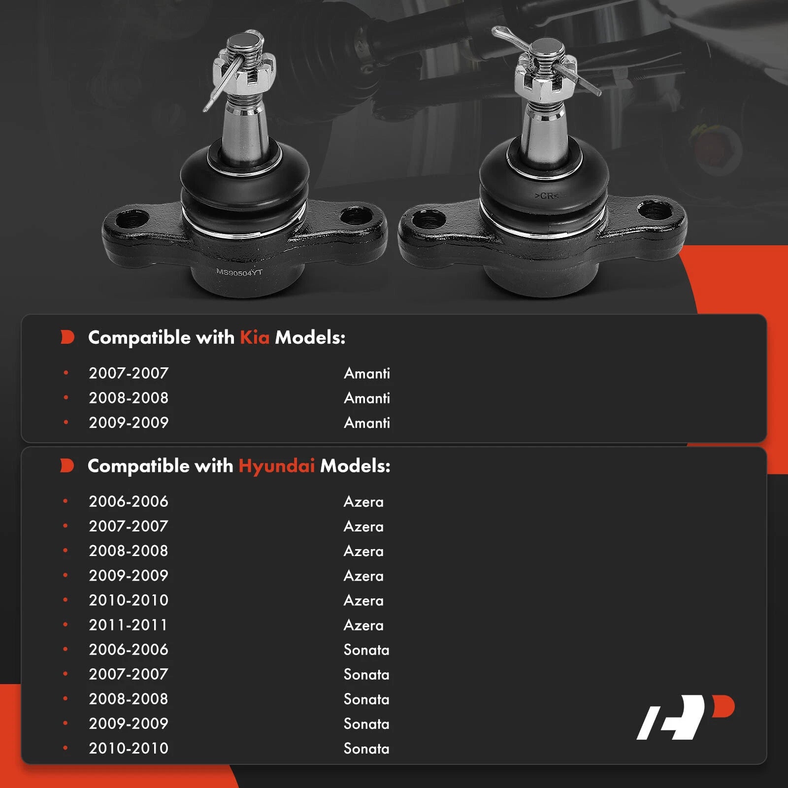 2X Front Lower Ball Joint Kit for Hyundai Sonata (2006-2010)