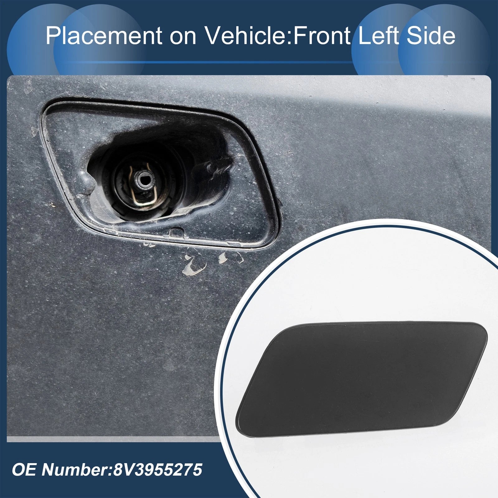 Front Left Washer Nozzle Cover Cap for Audi A3 8V (2016–2020)