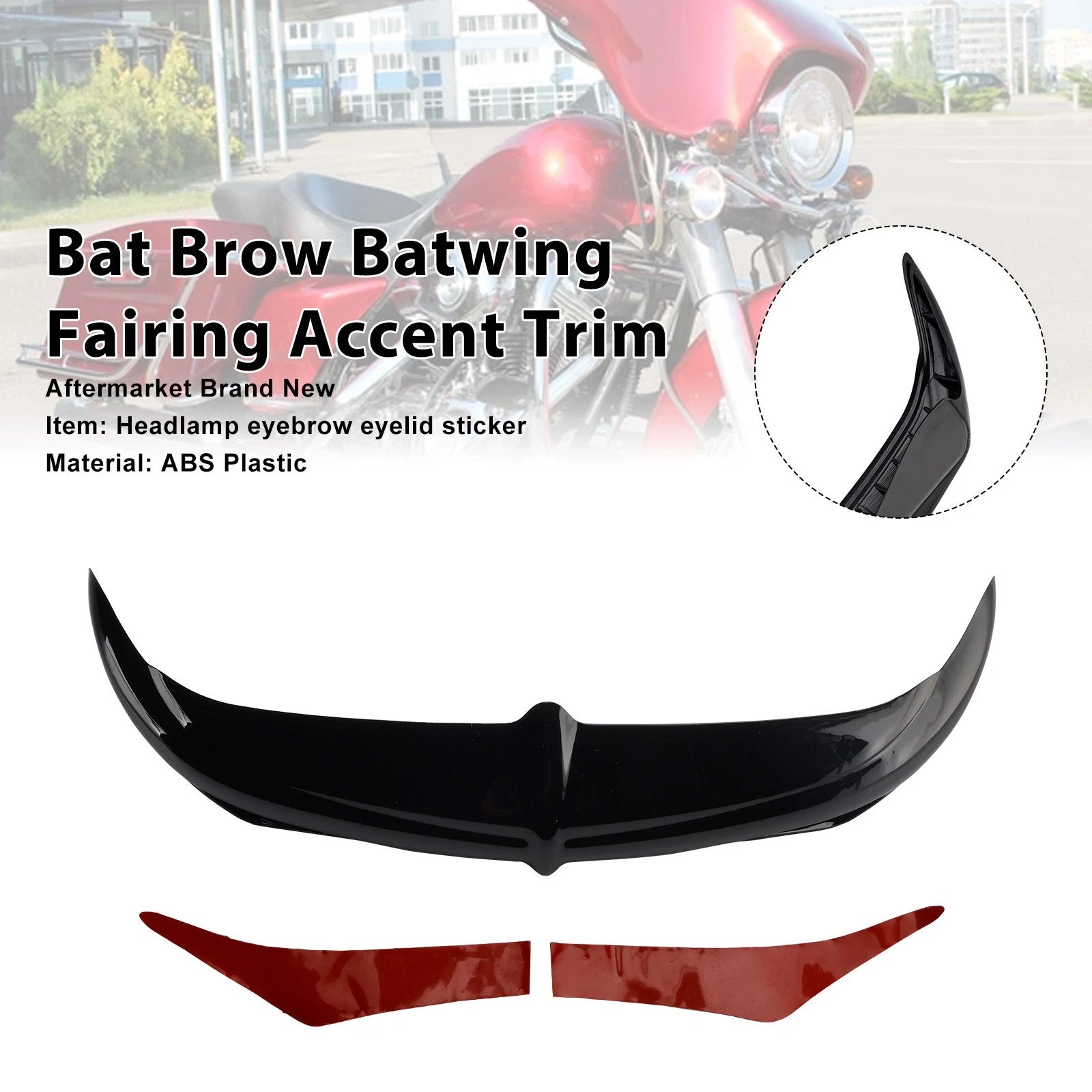 Bat Brow Batwing Fairing Accent Trim for Electra Glide, Street Glide, Trike (1996–2013)