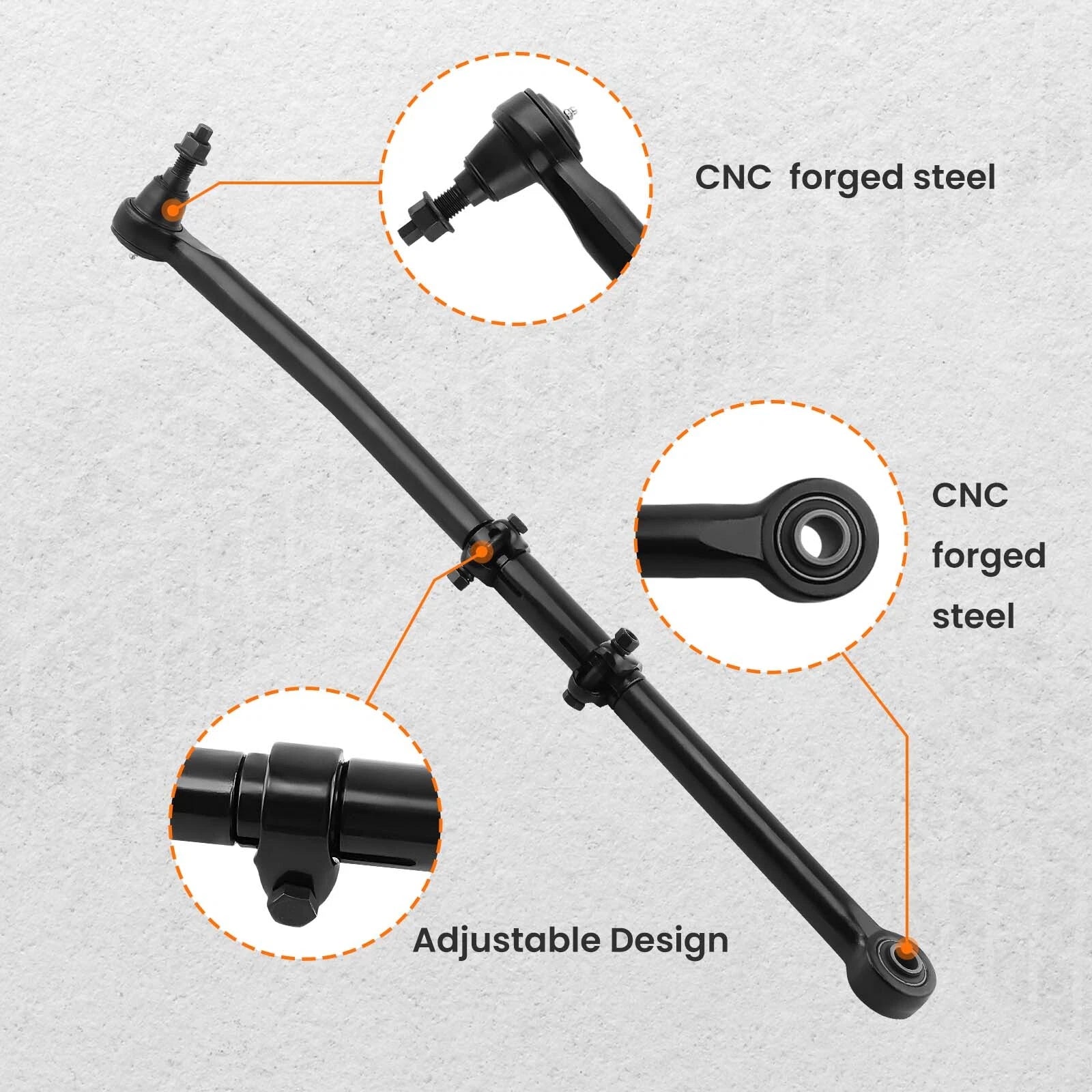 Adjustable Front Track Bar 1.5-8" Lift for Ford F250 F350 Super Duty (2017–2022)