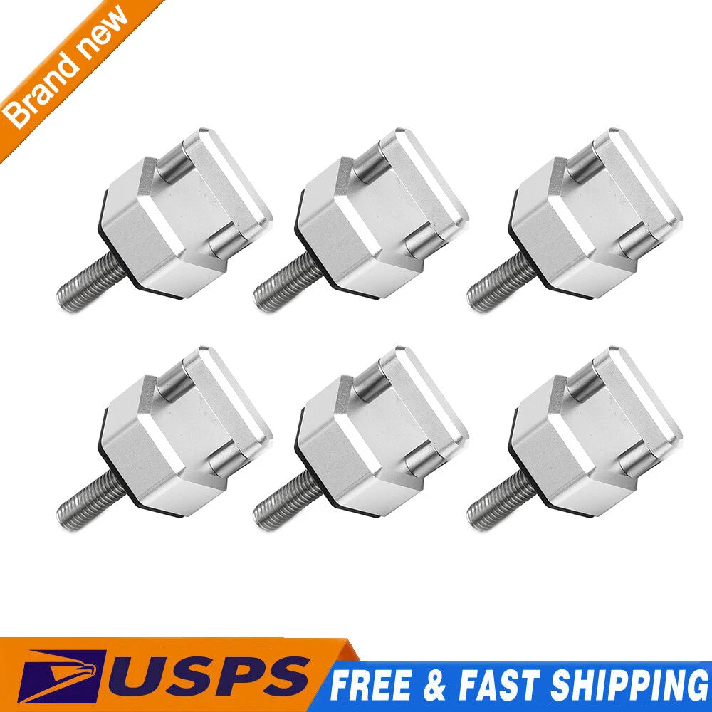6X Aluminum Quick Removal Fastener Thumb Screw for Jeep Wrangler JK JL (2007–2023)