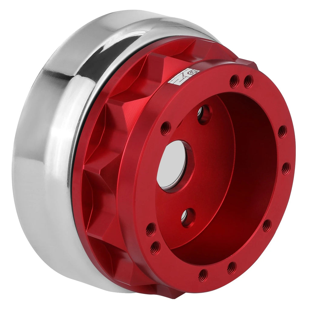 J2 Steering Wheel Hub Adapter for Ford Fairlane Mustang (1965–1969) Red Aluminum 6-Bolt