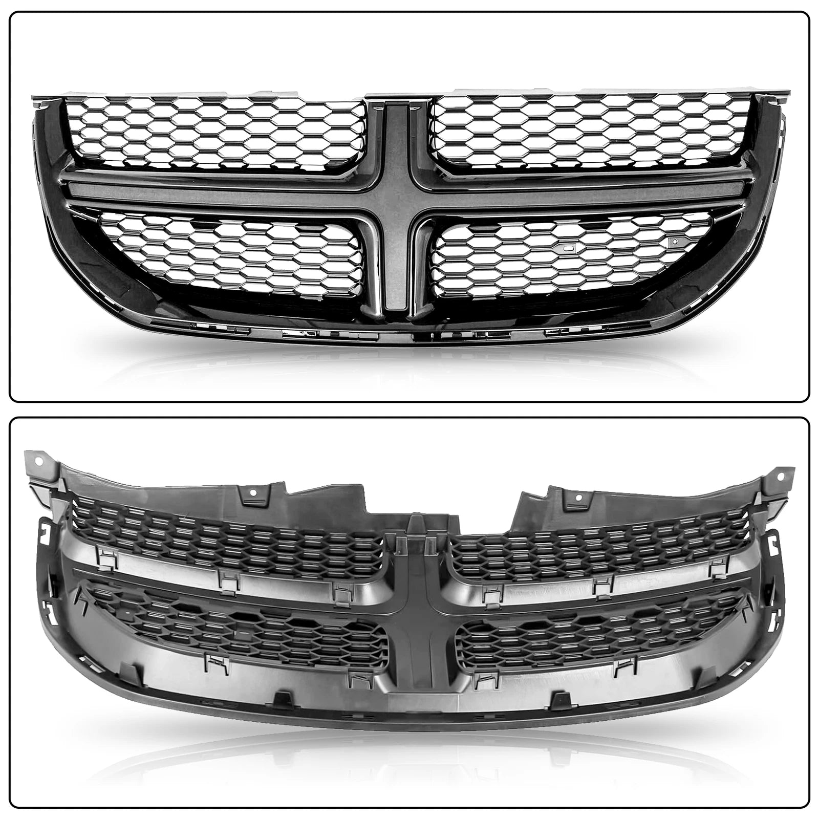 Front Bumper Grille for Dodge Grand Caravan (2011-2020) Black