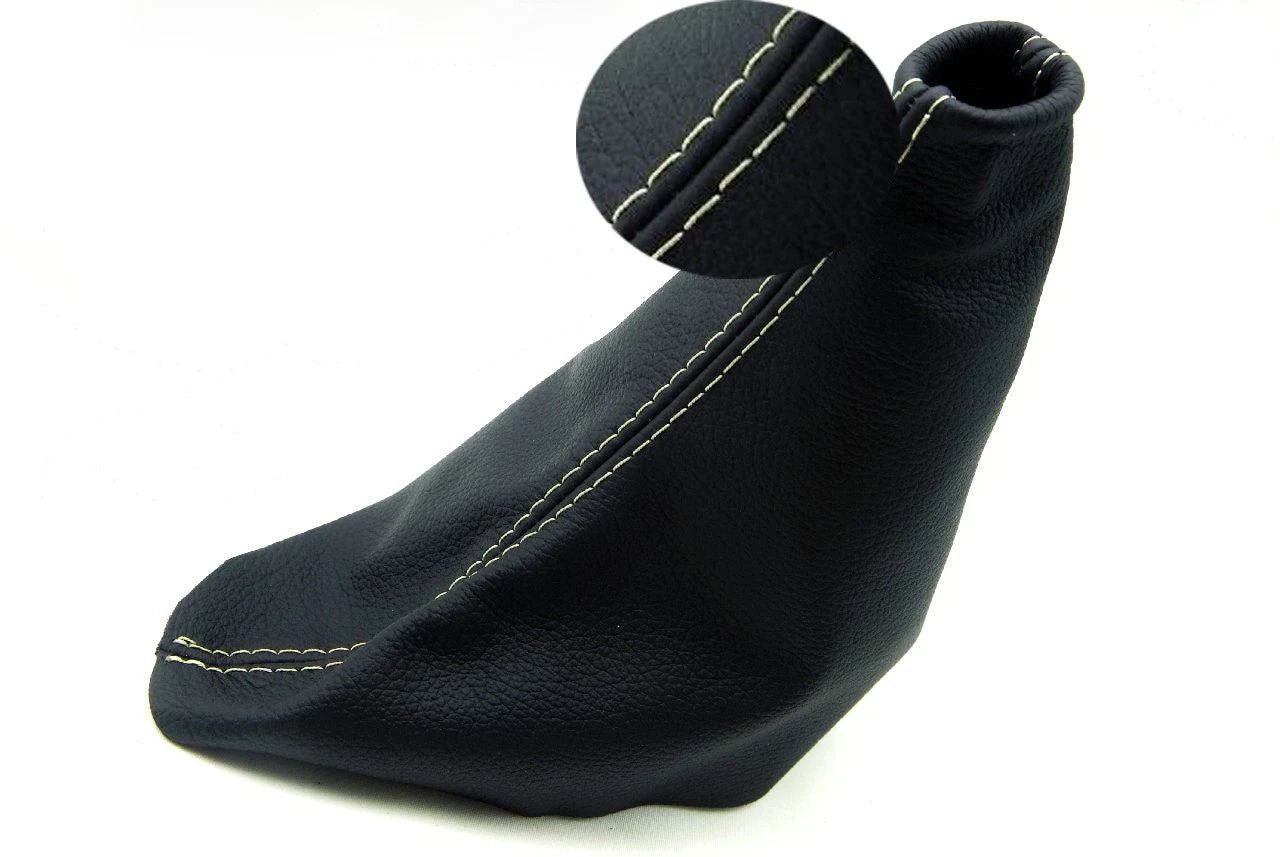 E Brake Boot for Ford Mustang (2010–2014) - Leather Synthetic Beige Stitch