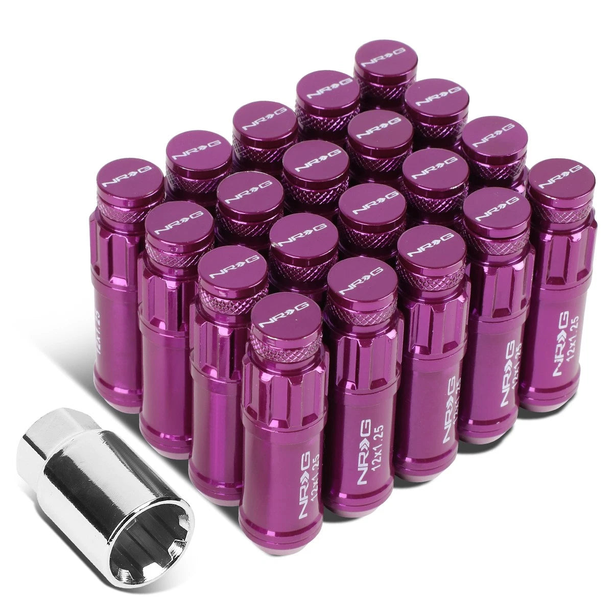 20Pcs Close-End Lug Nut Set M12x1.25 for NRG Innovations LN-LS710PP-21