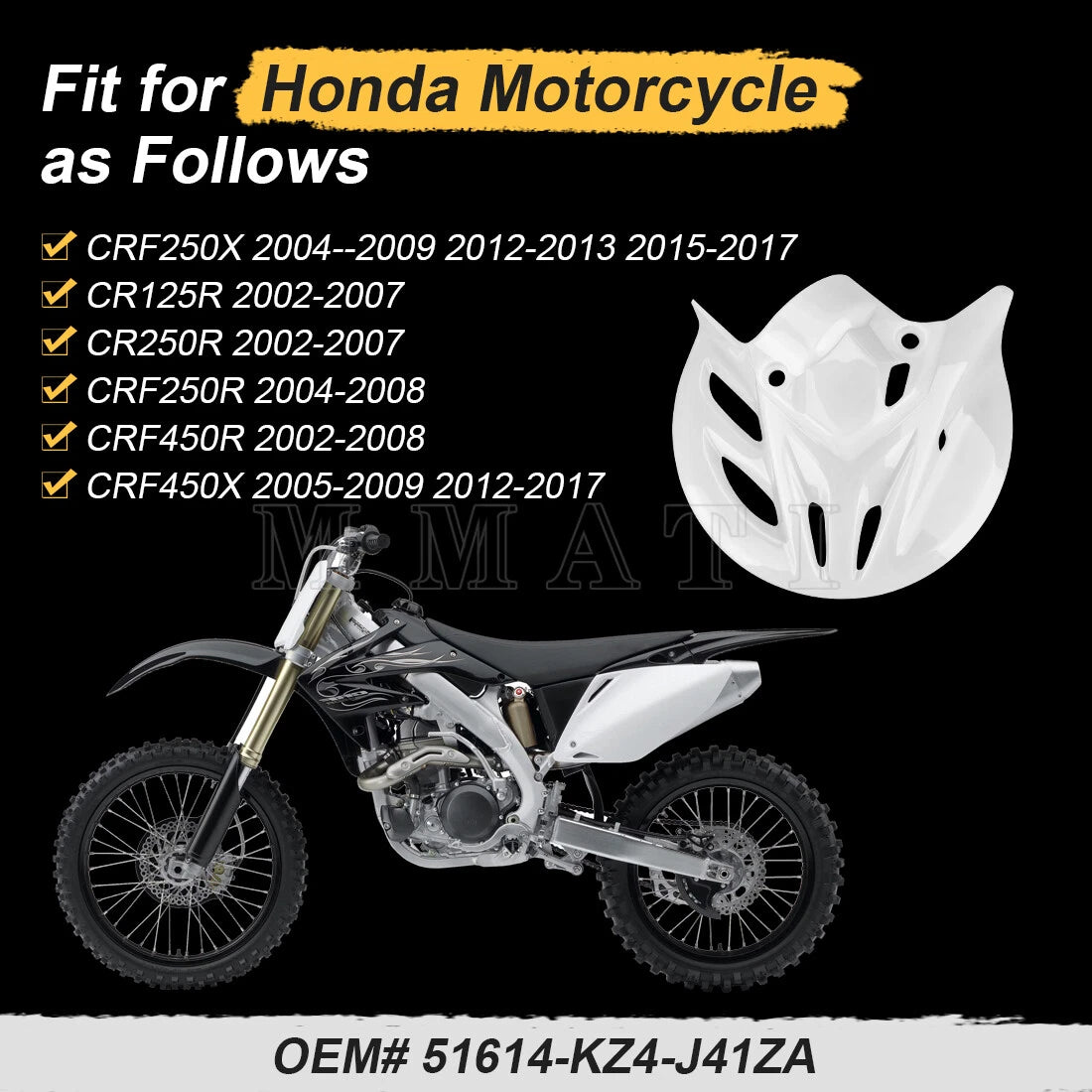 Front Disc Guard 51614-KZ4-J41ZA for Honda CR125R/250R CRF250R/450R CRF250X/450X (2000–2023)