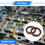 2X Oil Seal Rotary Shaft Seal FKM Rubber 45x60x10mm for Various Models