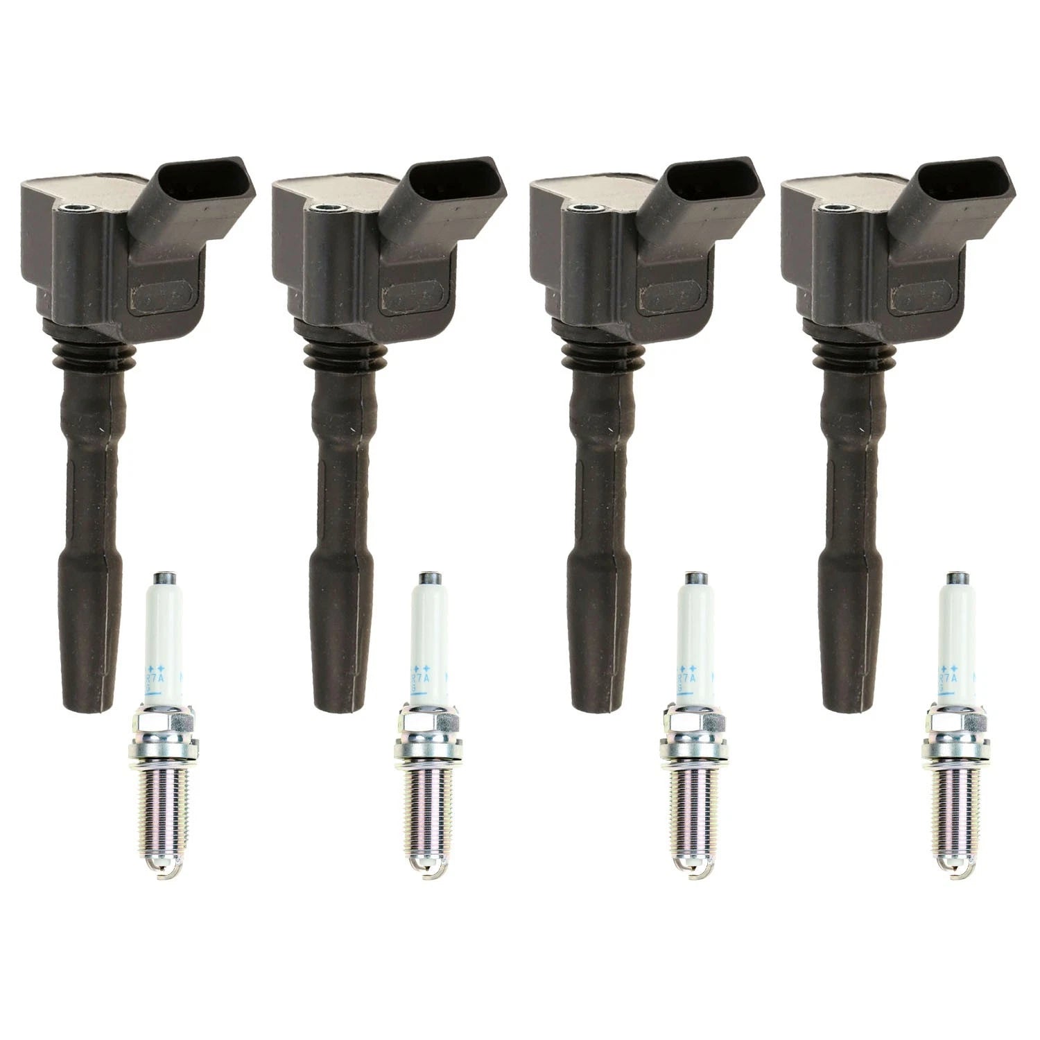 Set of 4 Ignition Coils & NGK Platinum Spark Plugs for A3 A4 A6 Golf Jetta (2000–2023)
