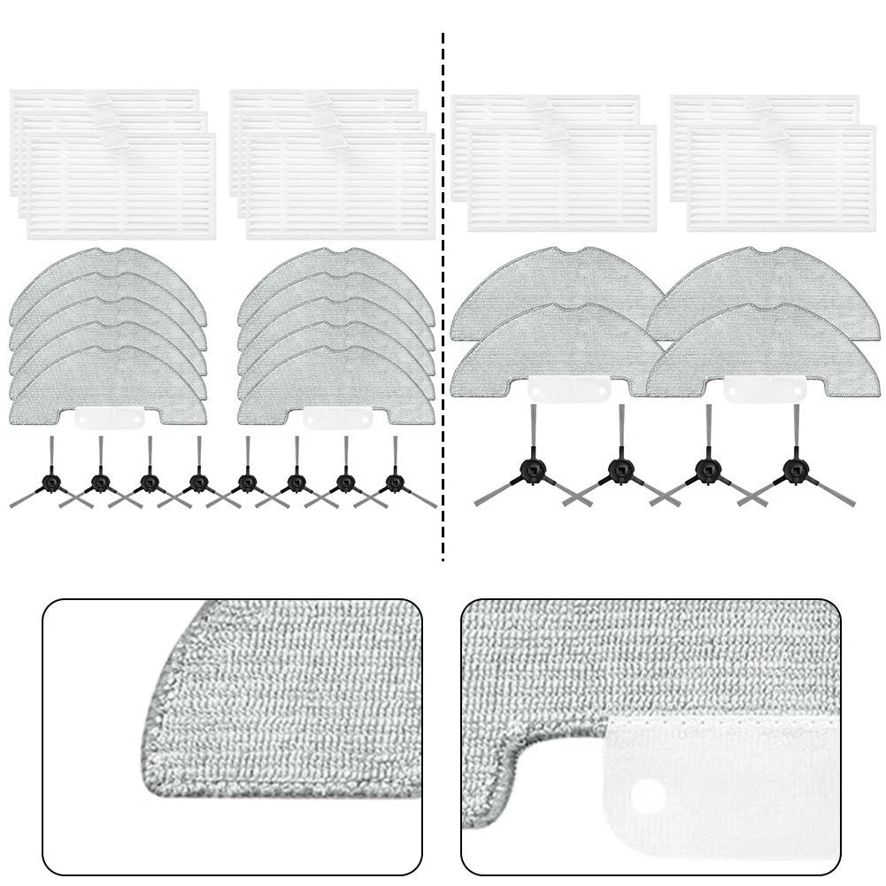 Airzeen R7 J10 Parts Kit for Laresar P10 Vacuum (Filter, Mop, Side Brush)