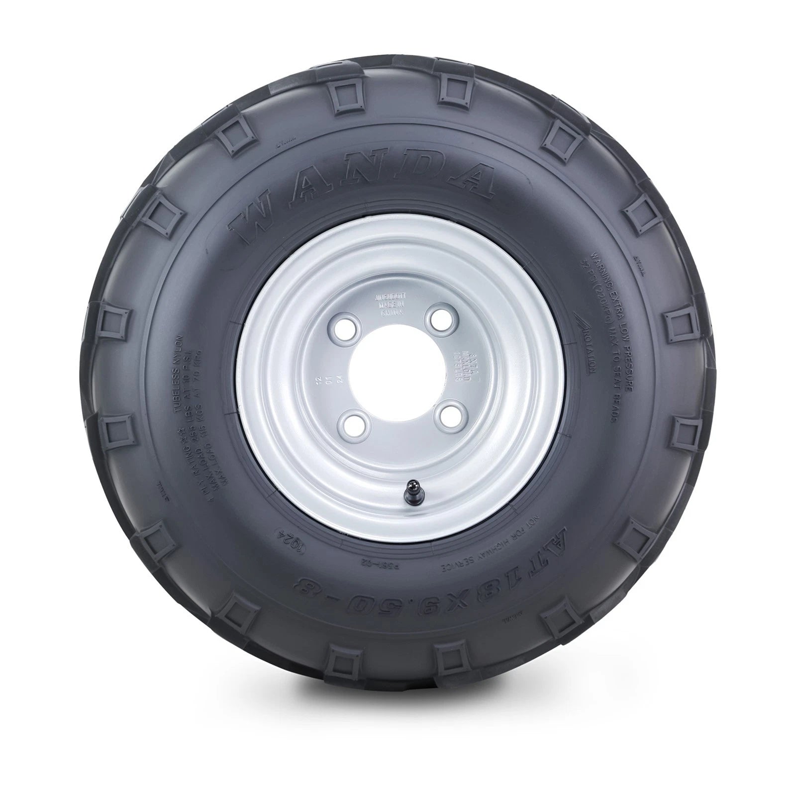 Set of 4 WANDA ATV Golf Cart Tires & Wheels 18X9.5-8 4PR with 4x4" Wheel