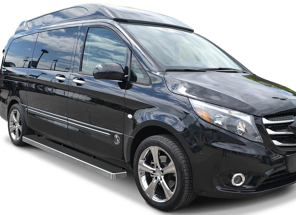 6" Silver Running Boards for Mercedes-Benz Metris Cargo Van (2016-2023)