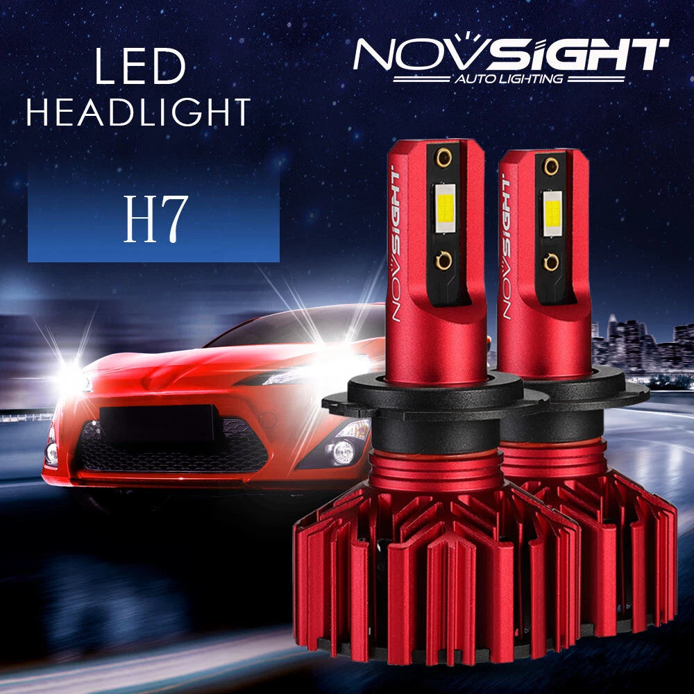 H7 LED Headlight Bulb Kit for NOVSIGHT (5000LM, 6500K)