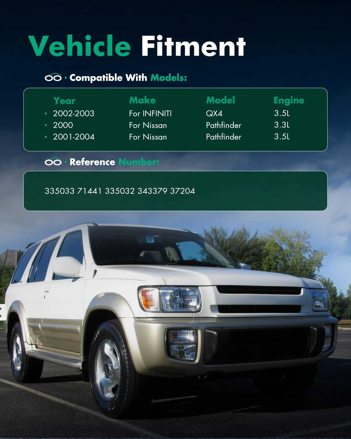 Set of 4 Front Rear Shocks Struts for Infiniti QX4 (2002–2003)