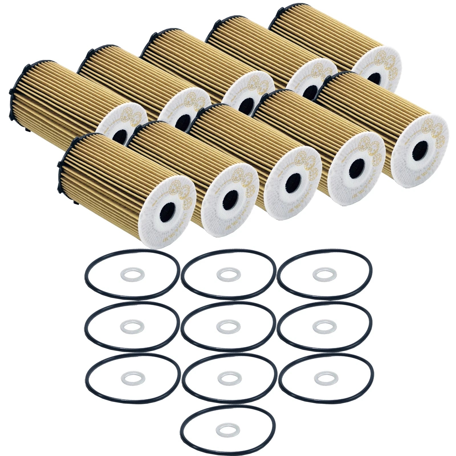 Set of 10 Engine Oil Filters for Hyundai Kia V6 (StdAsp GAS)