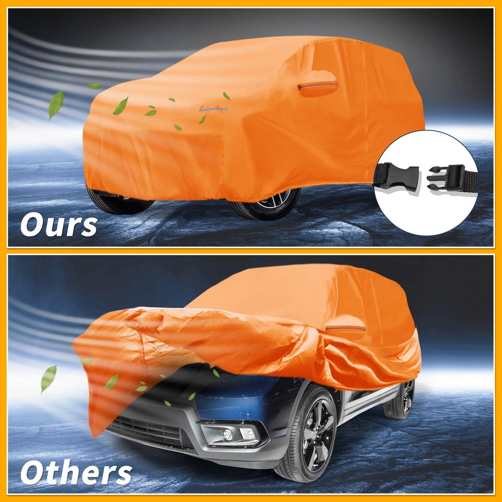 Waterproof Car Cover for Honda Passport (2019–2023) Orange Cotton Zipper