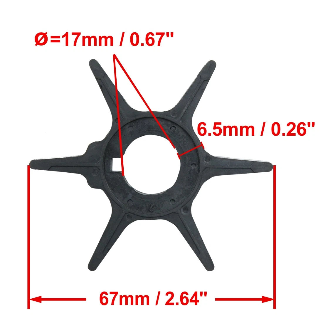 Water Pump Impeller for Suzuki Outboard 35 40 50hp (Year Range Not Specified)