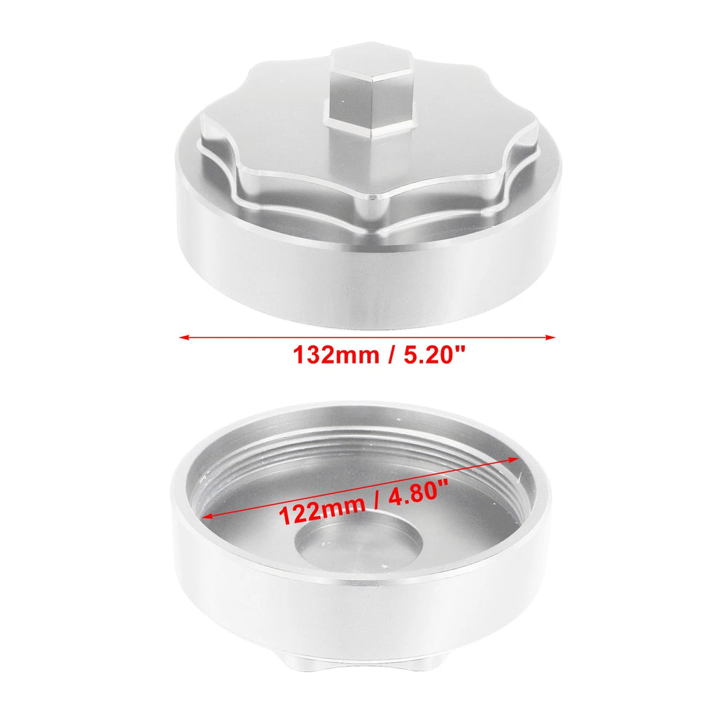 Fuel Filter Housing Cap Cover for Dodge Ram 2500 3500 (2010–2020) Silver Tone
