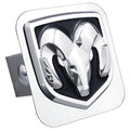 OEM Logo on Chrome Class II Trailer Hitch Plug-Officially Licensed for Dodge RAM