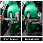 1 1/4" Chrome Short Angled Adjustable Highway Foot Peg Mount Kit for Harley