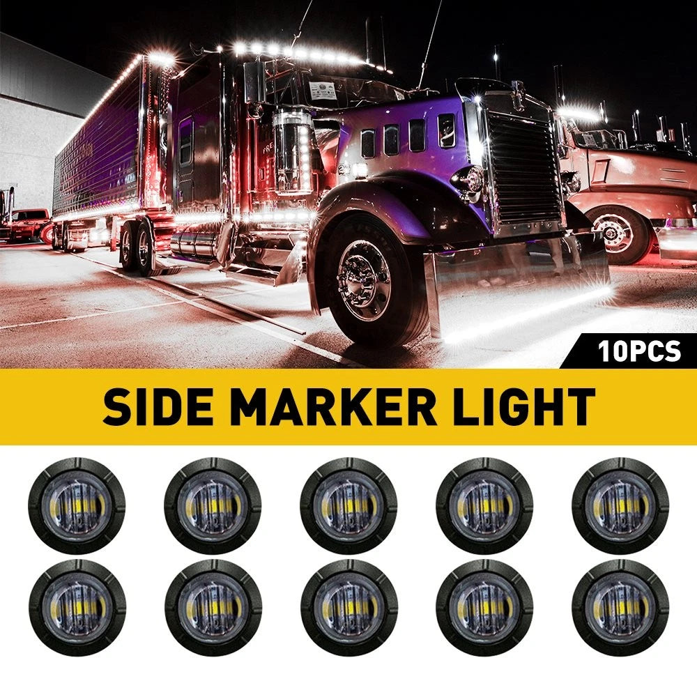 LED White Side Bullet Marker Lights for Truck Trailer Car (US)