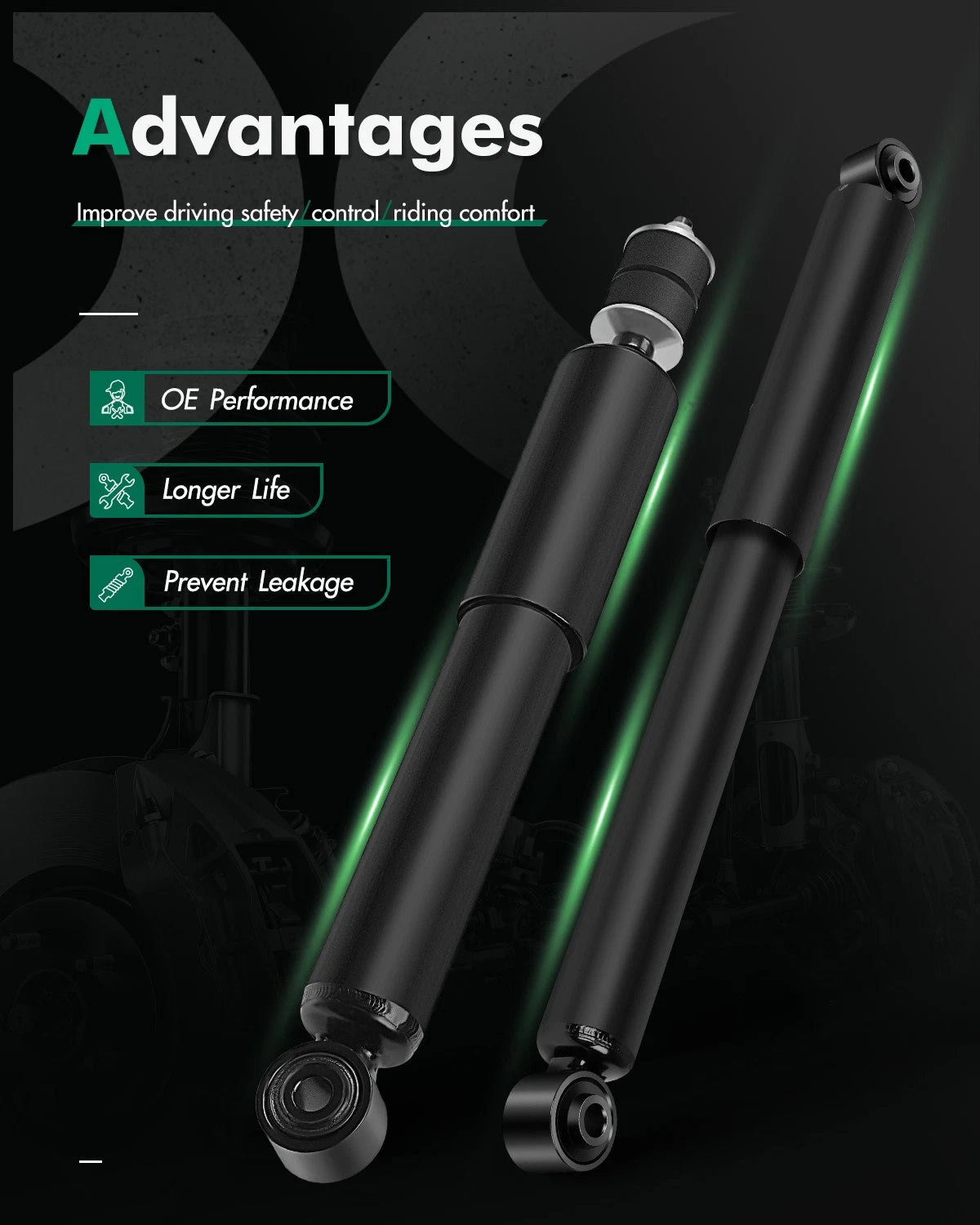 Set of 4 Shocks Struts for Chevrolet Silverado GMC Sierra 2500 HD (2001–2010)
