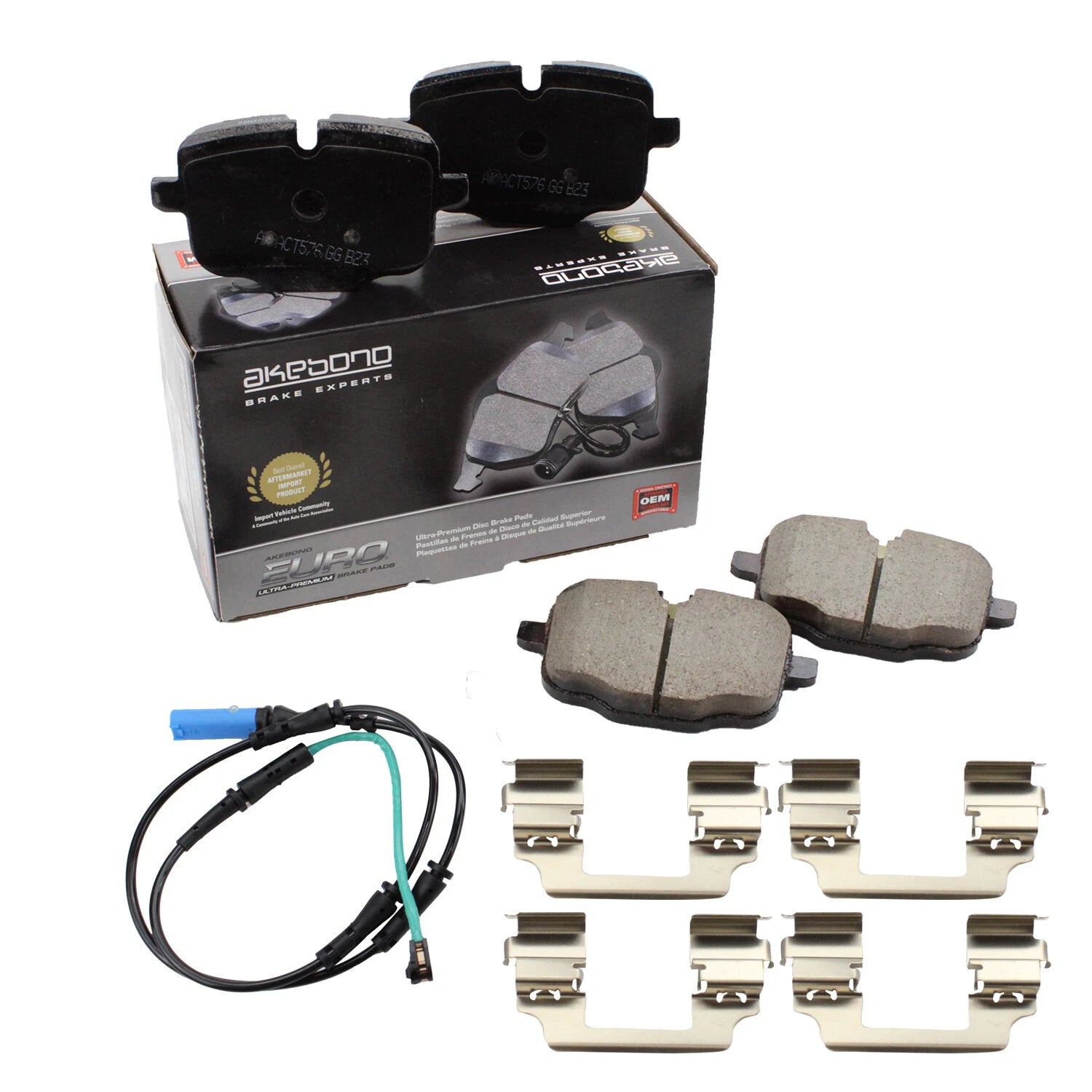 Set of 4 Akebono Euro Ultra Rear Ceramic Brake Pads for BMW G30 G11 F91 Alpina B7