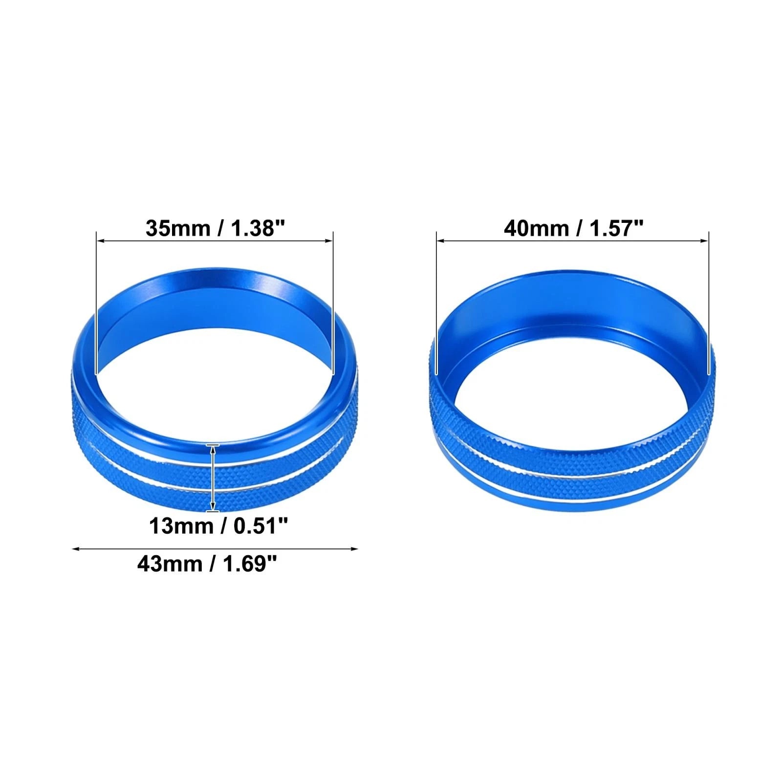Set of 4 Air Conditioner Knob Ring Covers for Ford F150 XLT (2015–2019) Blue 782685393584