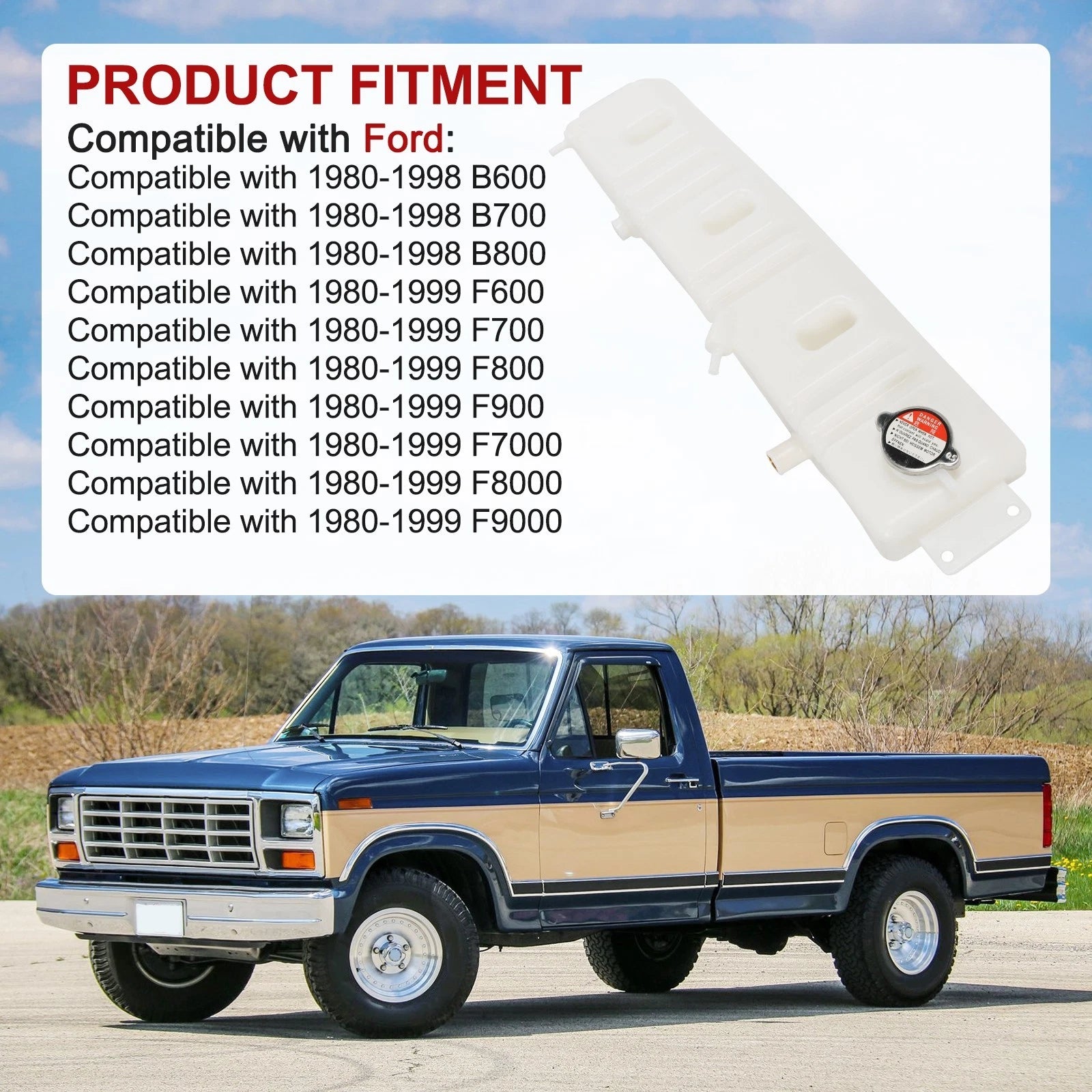 Coolant Overflow Tank for Ford F700 F800 F600 (1980–1999)