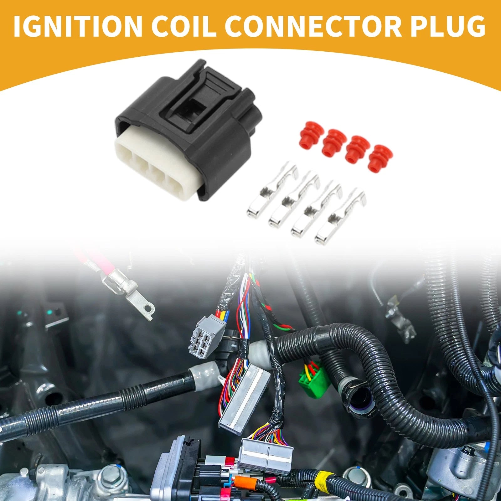 Set of 4 Ignition Coil Connector Plugs for Toyota (No. 9091902244/9008019015)