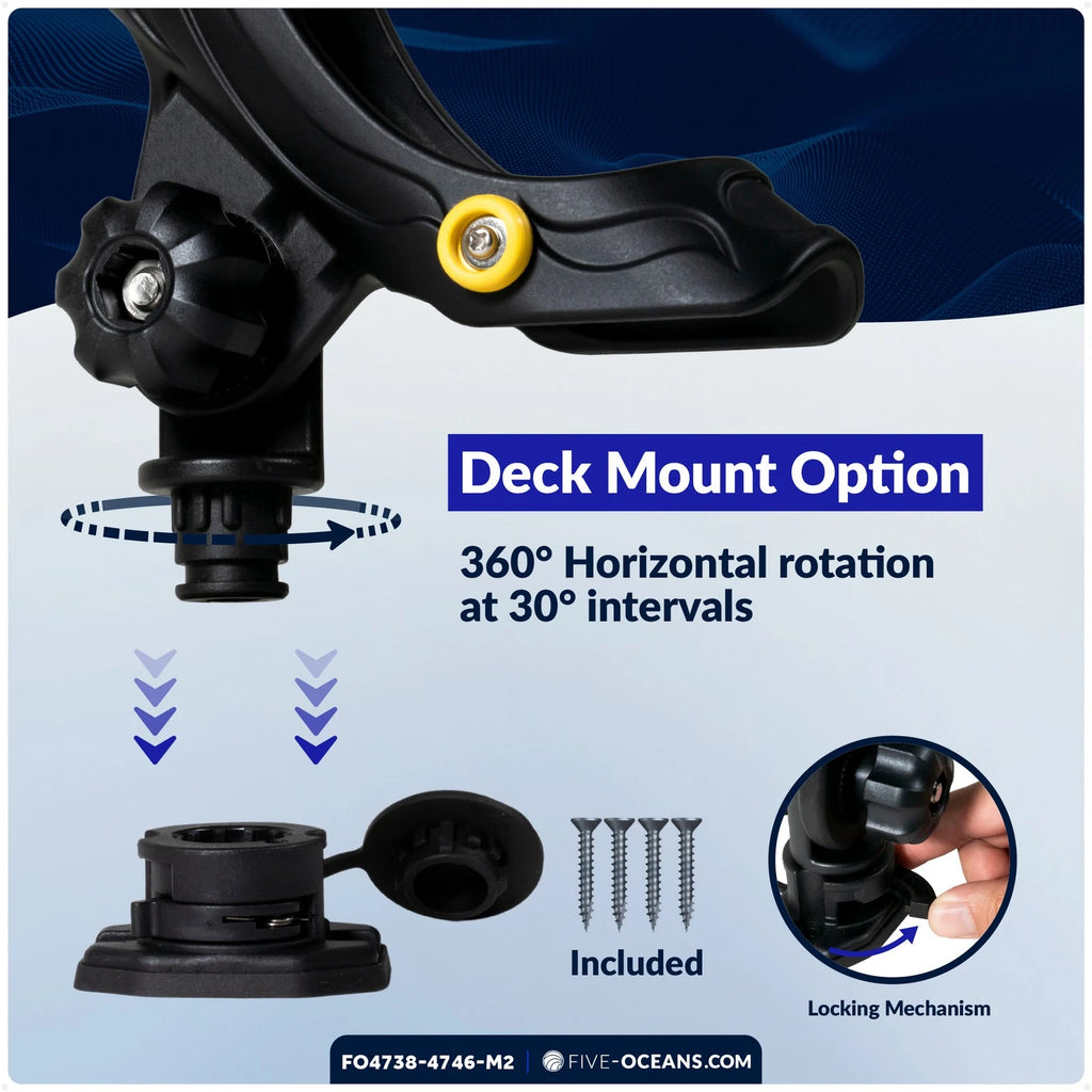 2X Adjustable Fishing Rod Holder Set for Boat & Kayak
