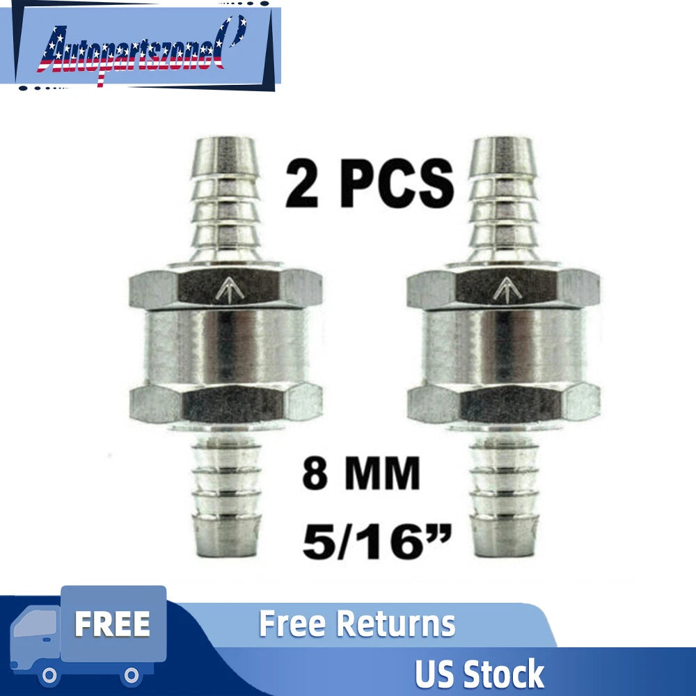 2X 8mm Aluminium Fuel Line One Way Non Return Check Valve for Petrol Diesel