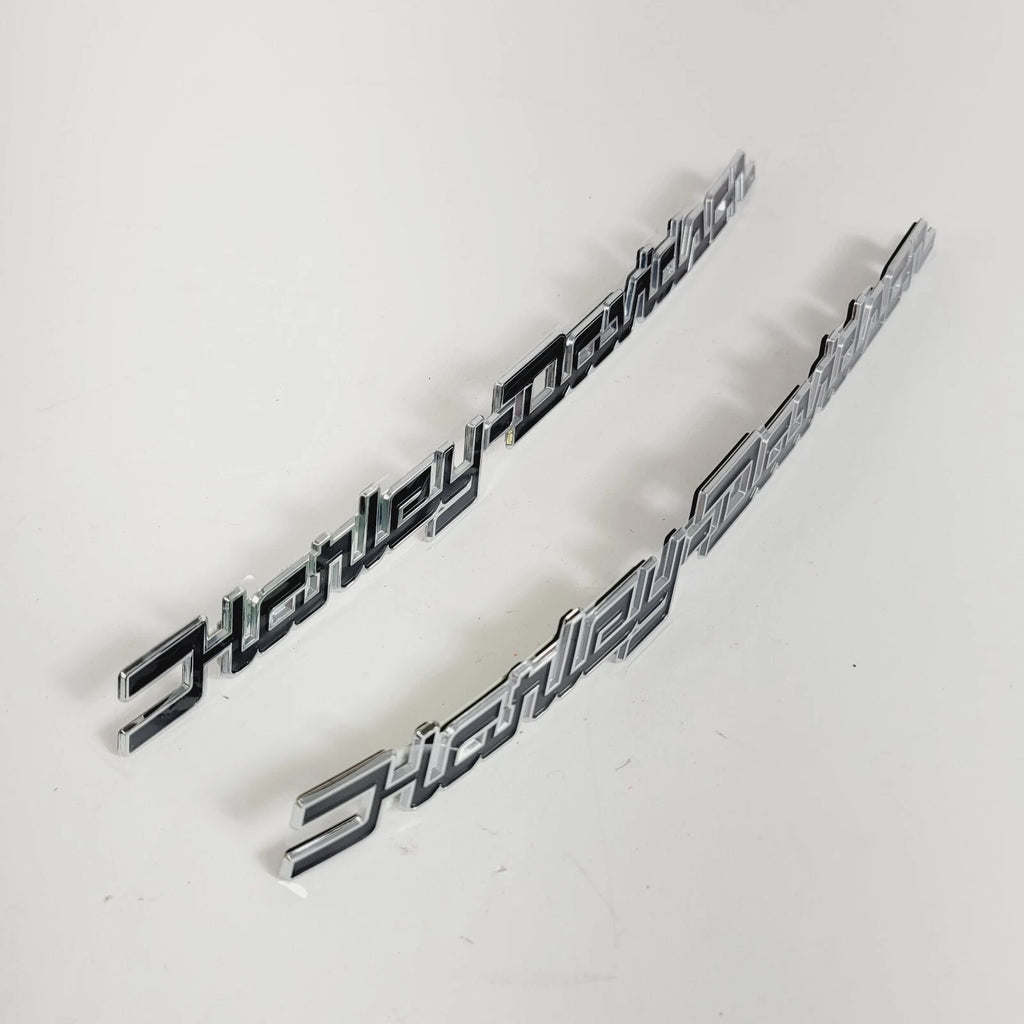Set of 2 Chrome & Black Fuel Tank Emblems for Harley Davidson Touring (2008–2023)