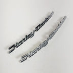 Set of 2 Chrome & Black Fuel Tank Emblems for Harley Davidson Touring (2008–2023)