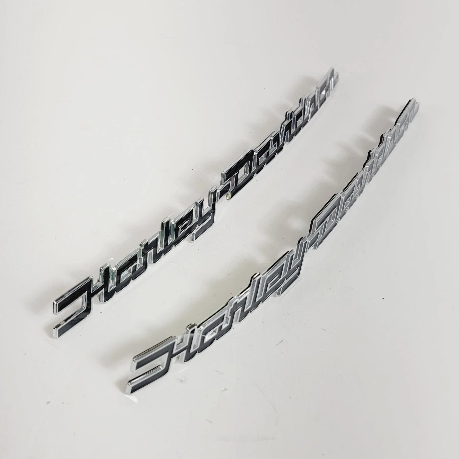 Set of 2 Chrome & Black Fuel Tank Emblems for Harley Davidson Touring (2008–2023)
