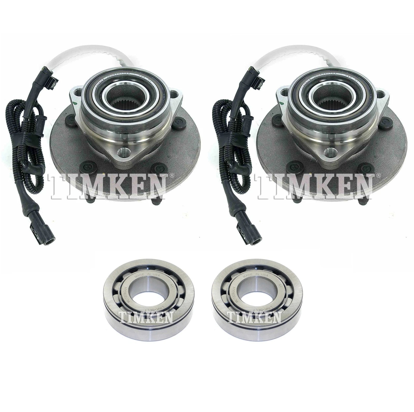 Front and Rear Wheel Bearings & Hubs Kit Timken for Ford F-150 (2004–2020)