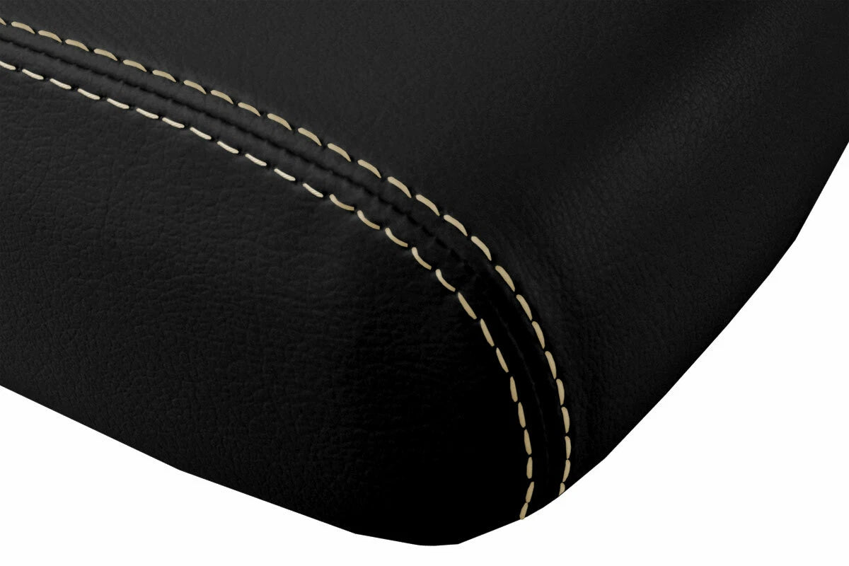 Leather Console Lid Armrest Cover for Dodge Charger (2008–2010) Beige Stitch