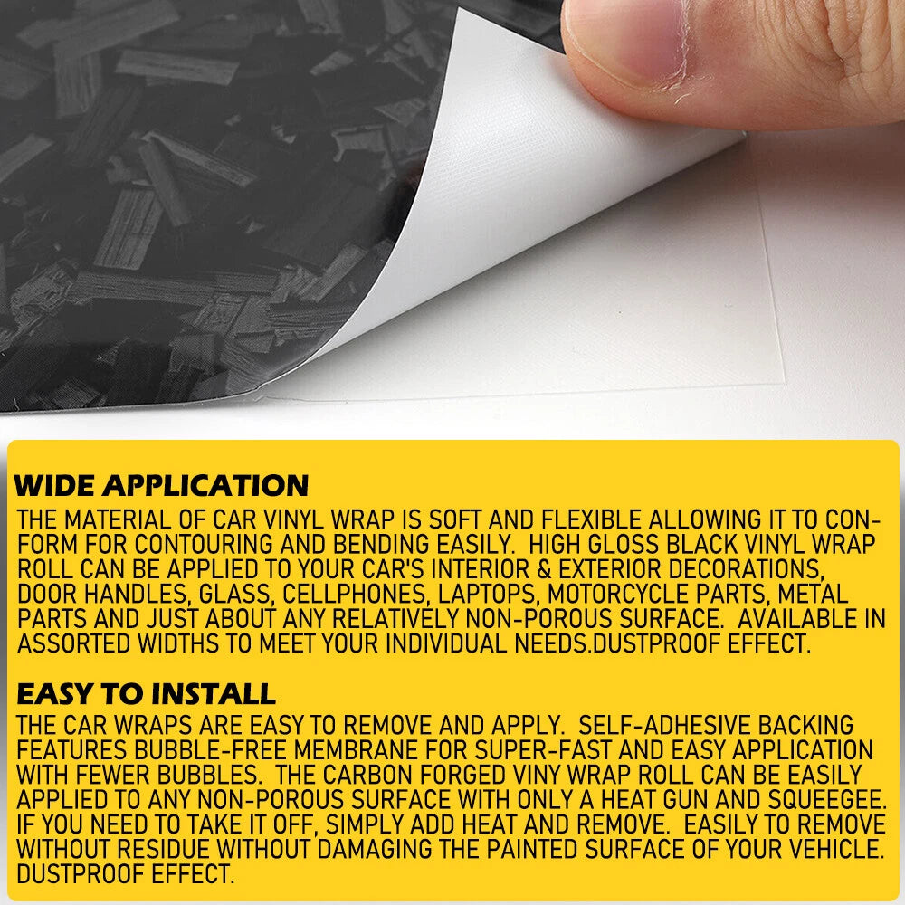 Carbon Fiber Vinyl Wrap Roll for Car Interior (59in x 11.8in)