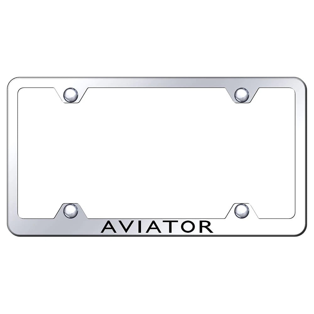 Mirrored Wide Body License Plate Frame - Officially Licensed for Lincoln Aviator
