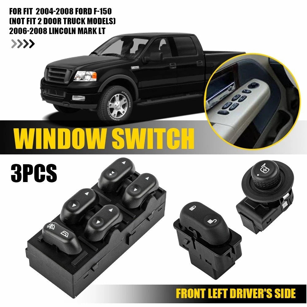 Power Window Mirror Door Lock Switch for Ford F-150 (2004–2008) 901-339 EXV