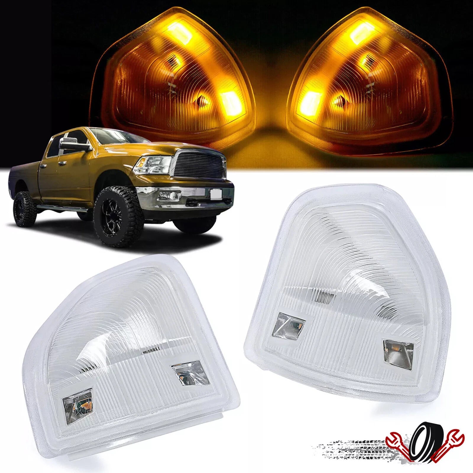 LED Side Mirror Turn Signal Lights for Dodge Ram 1500 2500 3500 (2010–2023)