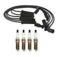 Denso 8mm Wire Set & 4 Double Platinum Spark Plugs for Ford Mazda