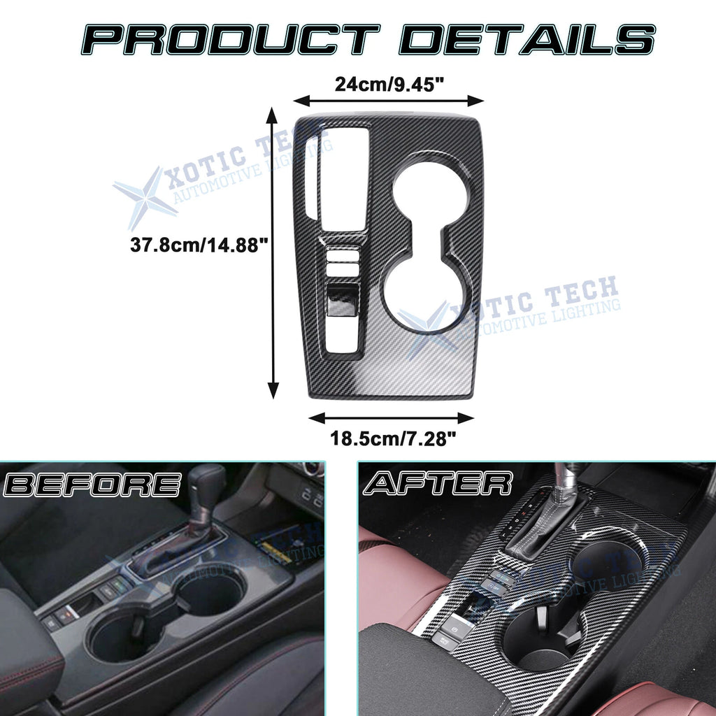 Carbon Fiber Pattern Gear Shift Box Panel Cover Trim for Honda Civic (2022-2025)