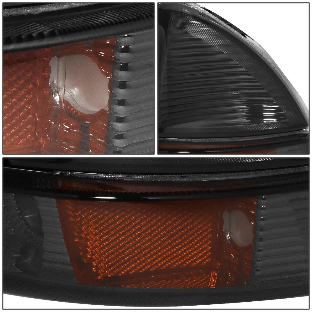 Set of 2 Smoked Housing Amber Corner Headlights for Dakota Durango (1997–2004)
