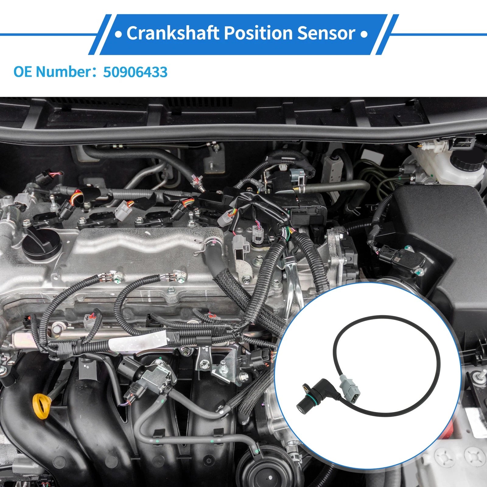 Crankshaft Position Sensor for Audi A4 Base 1.8 (1997–2000) No. 50906433