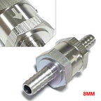 8MM One Way Check Valve for Gas or Diesel Fuel (Silver Aluminum)