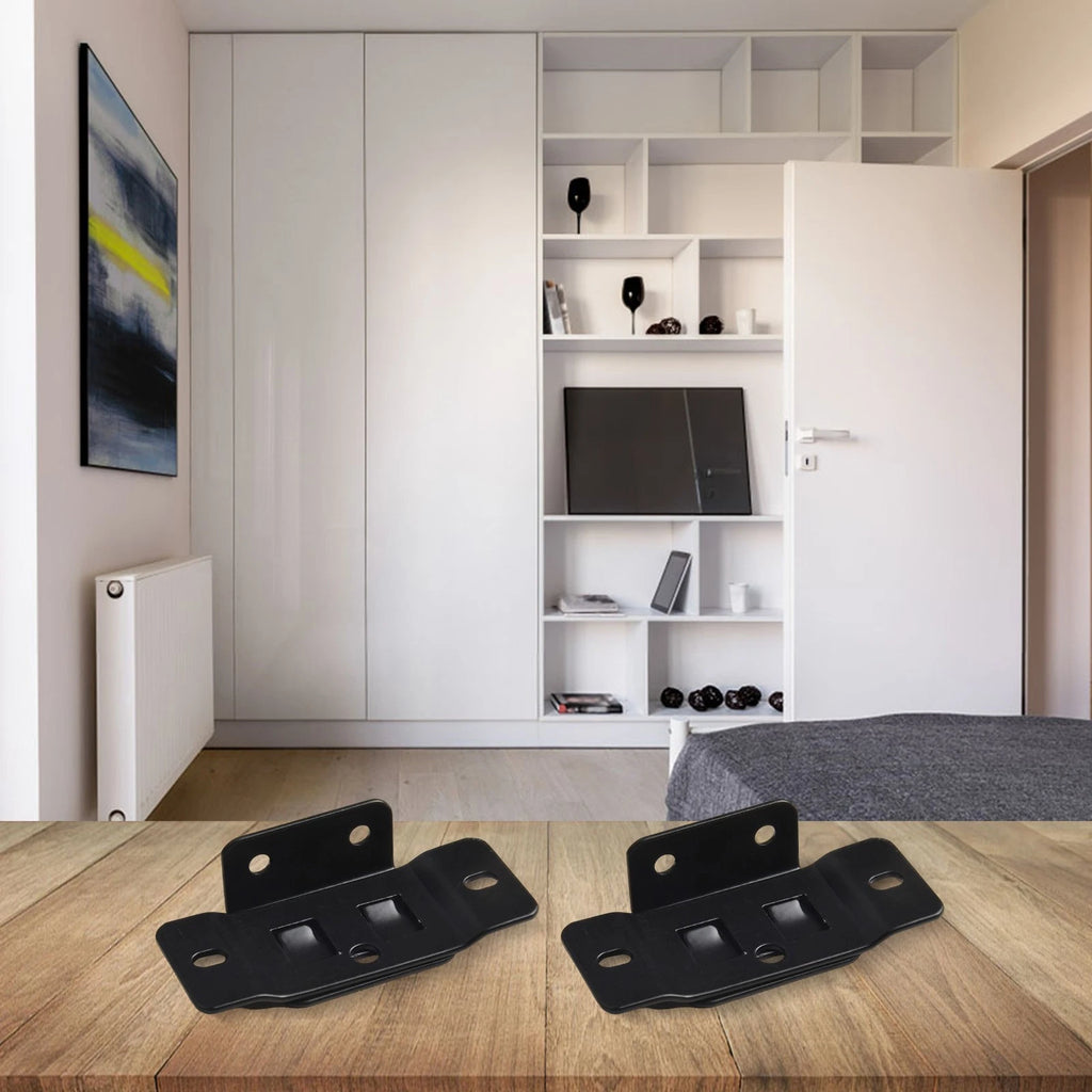 2X L Shaped Shelf Support Fastening Parts 2in1 Connector for Furniture