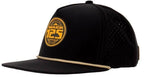 Mack Trucks Snapback Hat Black Gold Logo Mesh Panels Flat Brim Cap